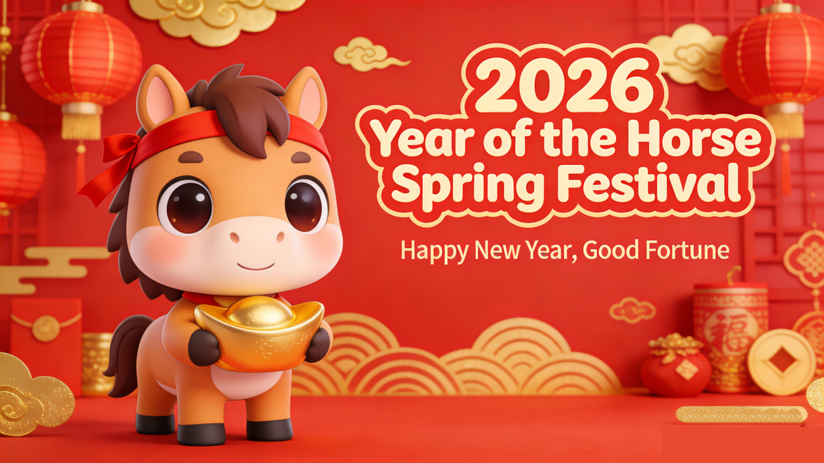 2026 Year of the Horse Spring Festival Holiday Notice and Festive Greetings